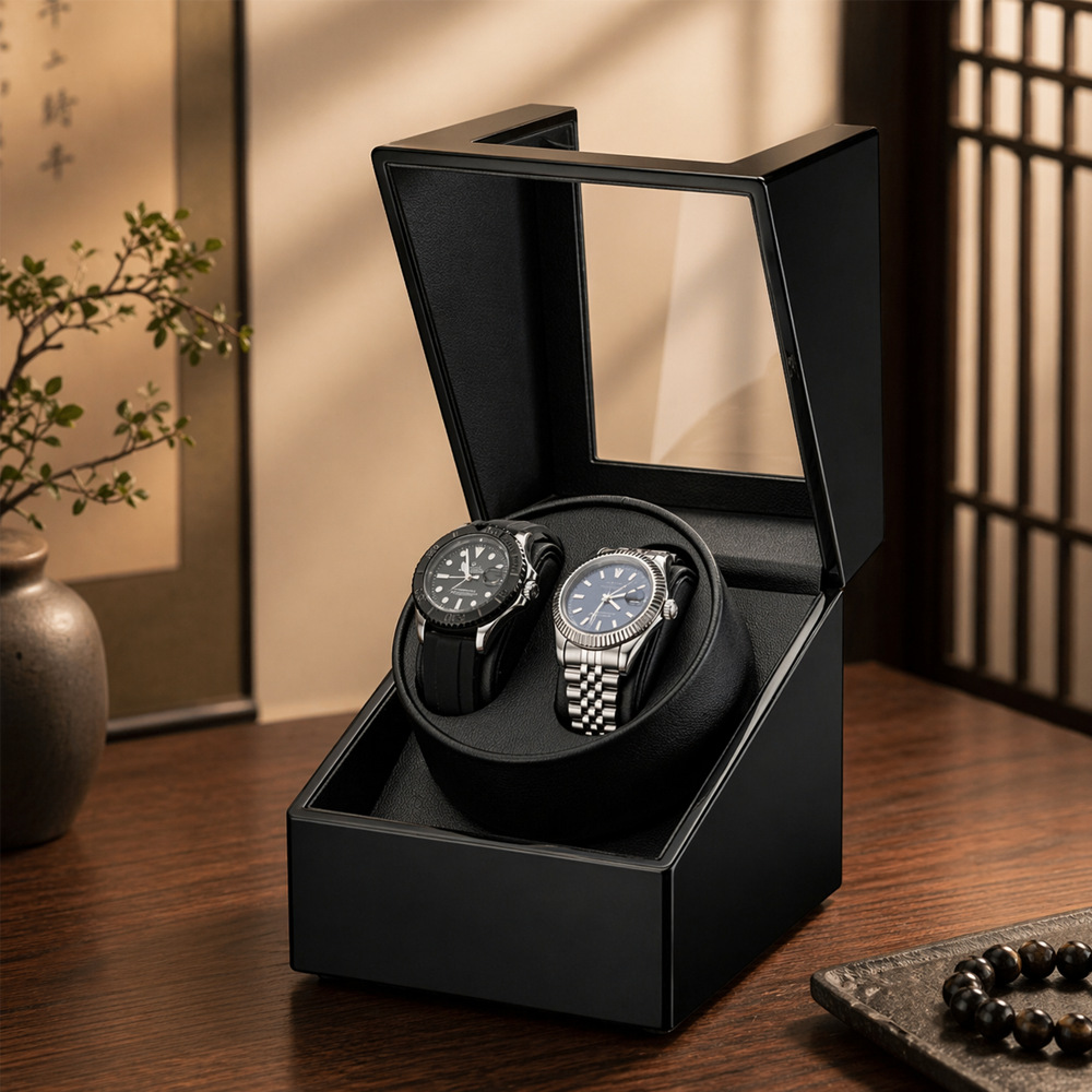 Luxury Watch Winder Box - Роскошная подставка-виндер на 2 автоматических часов,