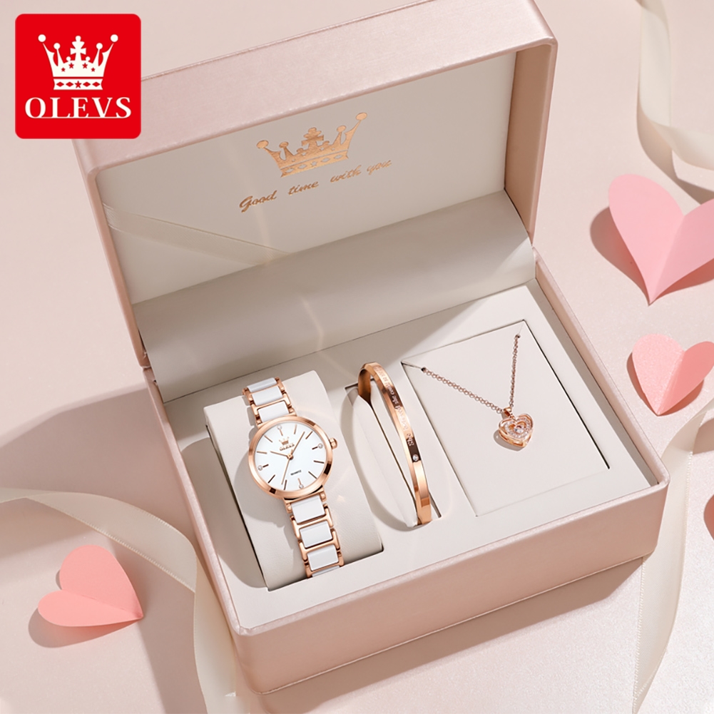 Luxury Watch And Bracelet - OLEVS женские часы 5877, роскошные элегантные
