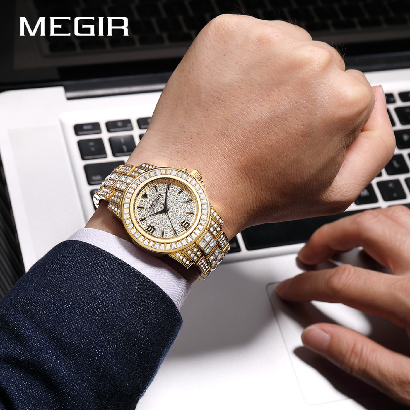 Роскошные часы MEGIR с бриллиа – обзор и цена Luxury Watch And Bracelet